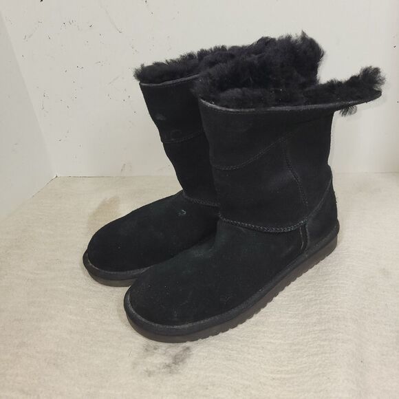 Koolaburra by UGG Boots Womens Size 8 Black Short Lined Suede Winter Cold Fall - Picture 6 of 16